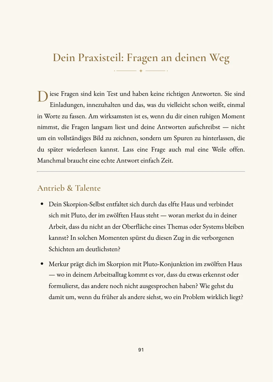 Berufshoroskop: Beruf & Talente – Praxisteil mit Fragen