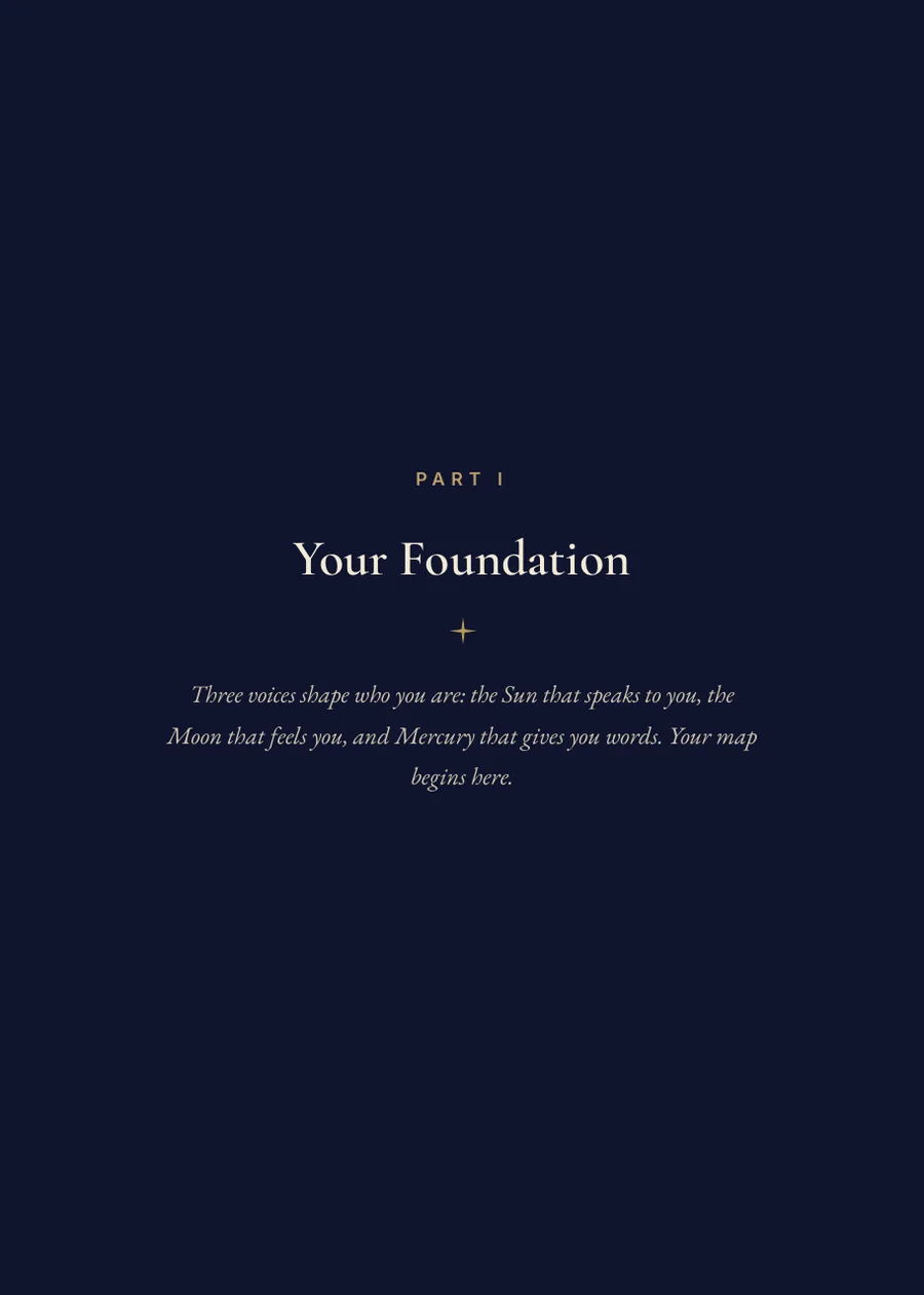 Birth Chart Book, divider page, Part I