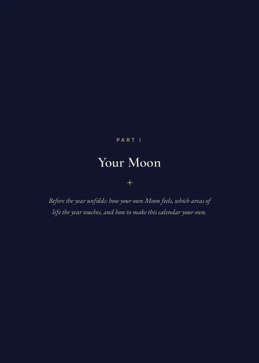 Personal Moon Calendar 2027: Part I divider page