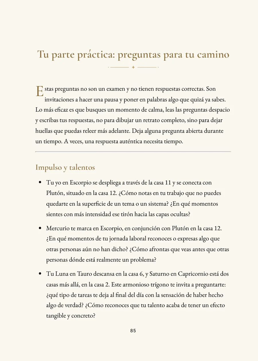 Libro de Astrología Vocacional: parte práctica con preguntas