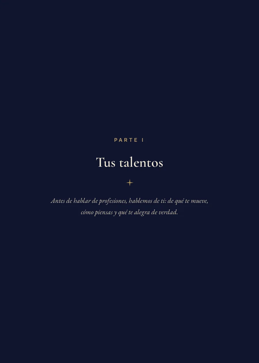 Libro de Astrología Vocacional: página divisoria parte I