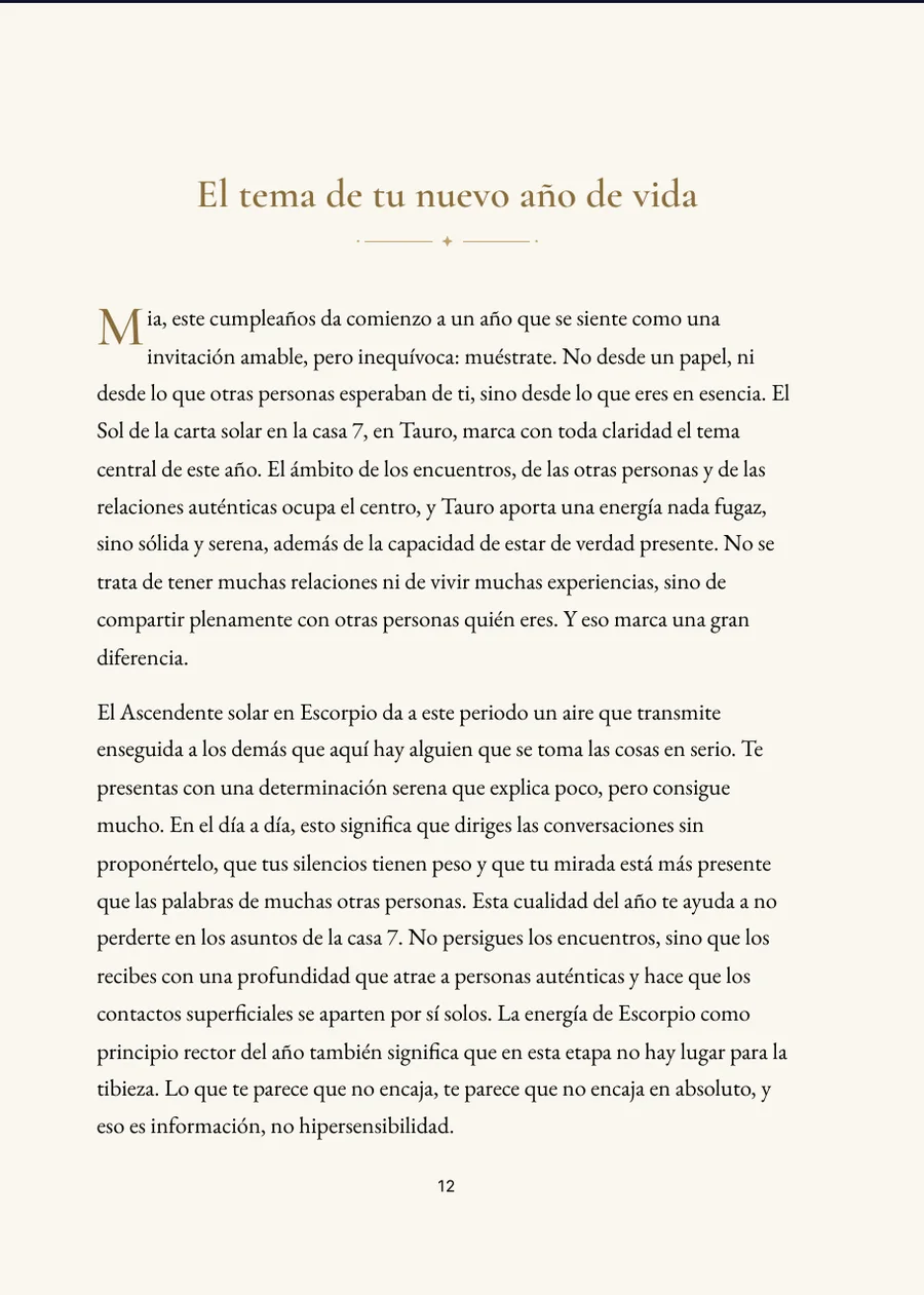 Libro de Revolución Solar: página de capítulo con texto real