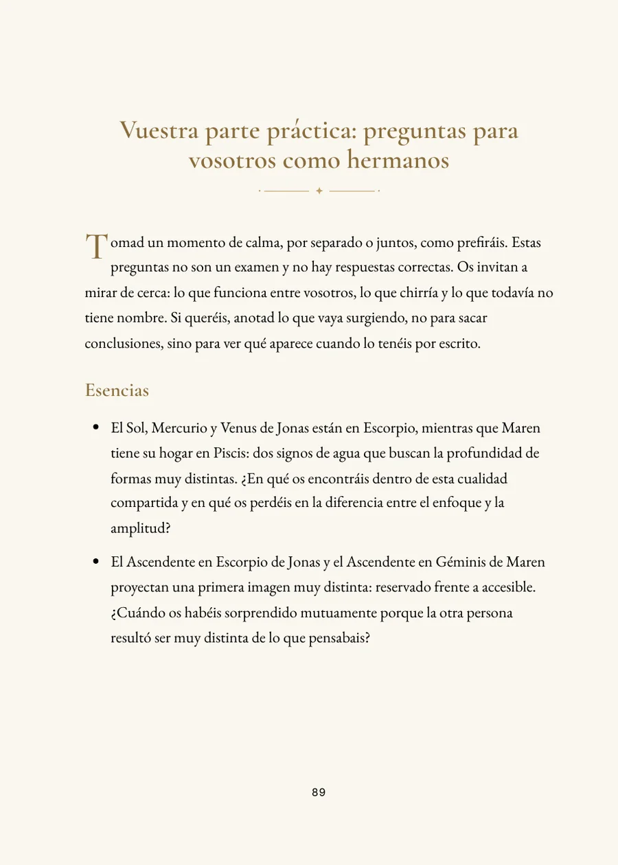 Libro de Horóscopo de Hermanos: sección práctica con preguntas