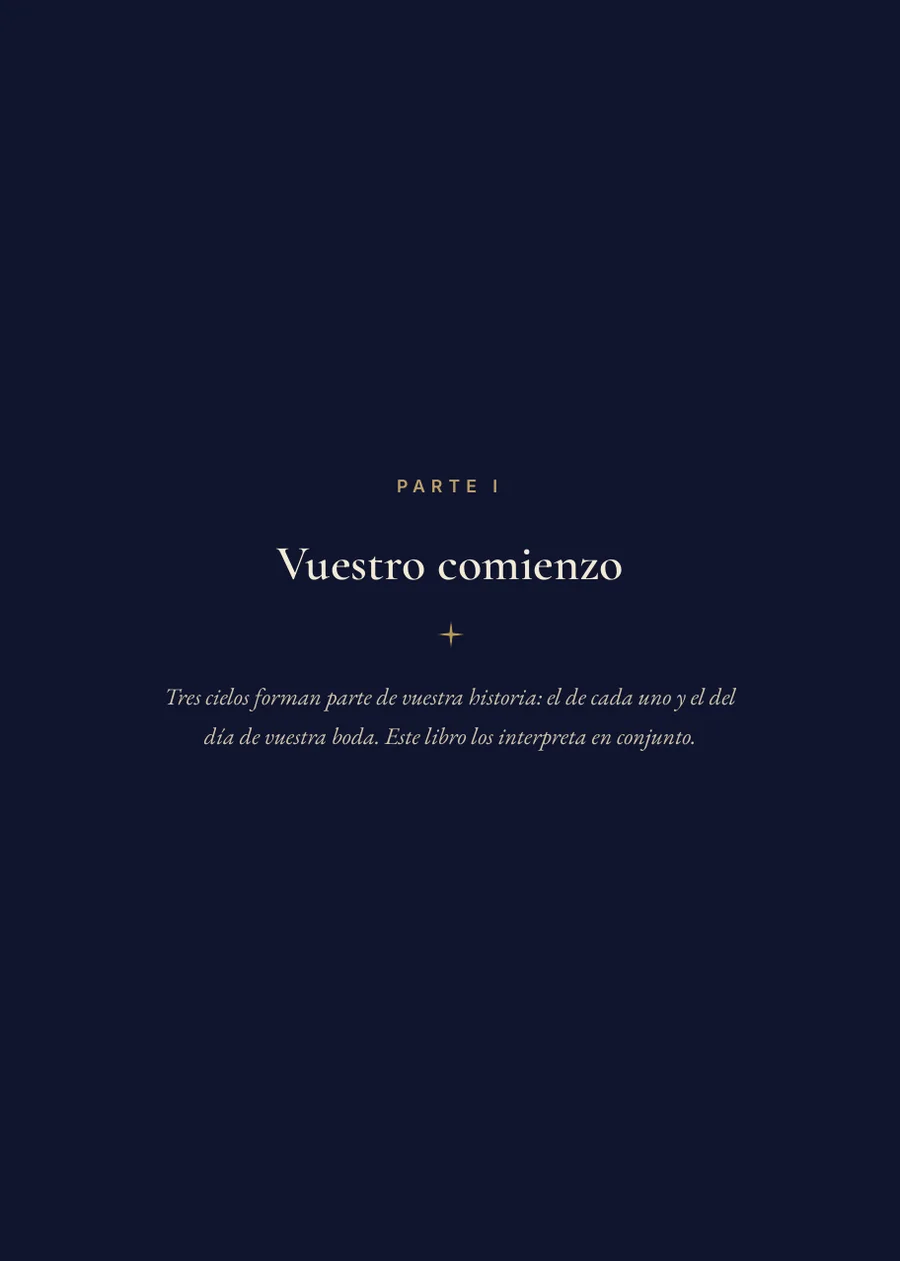 Libro de Horóscopo de Boda, página separadora, parte I