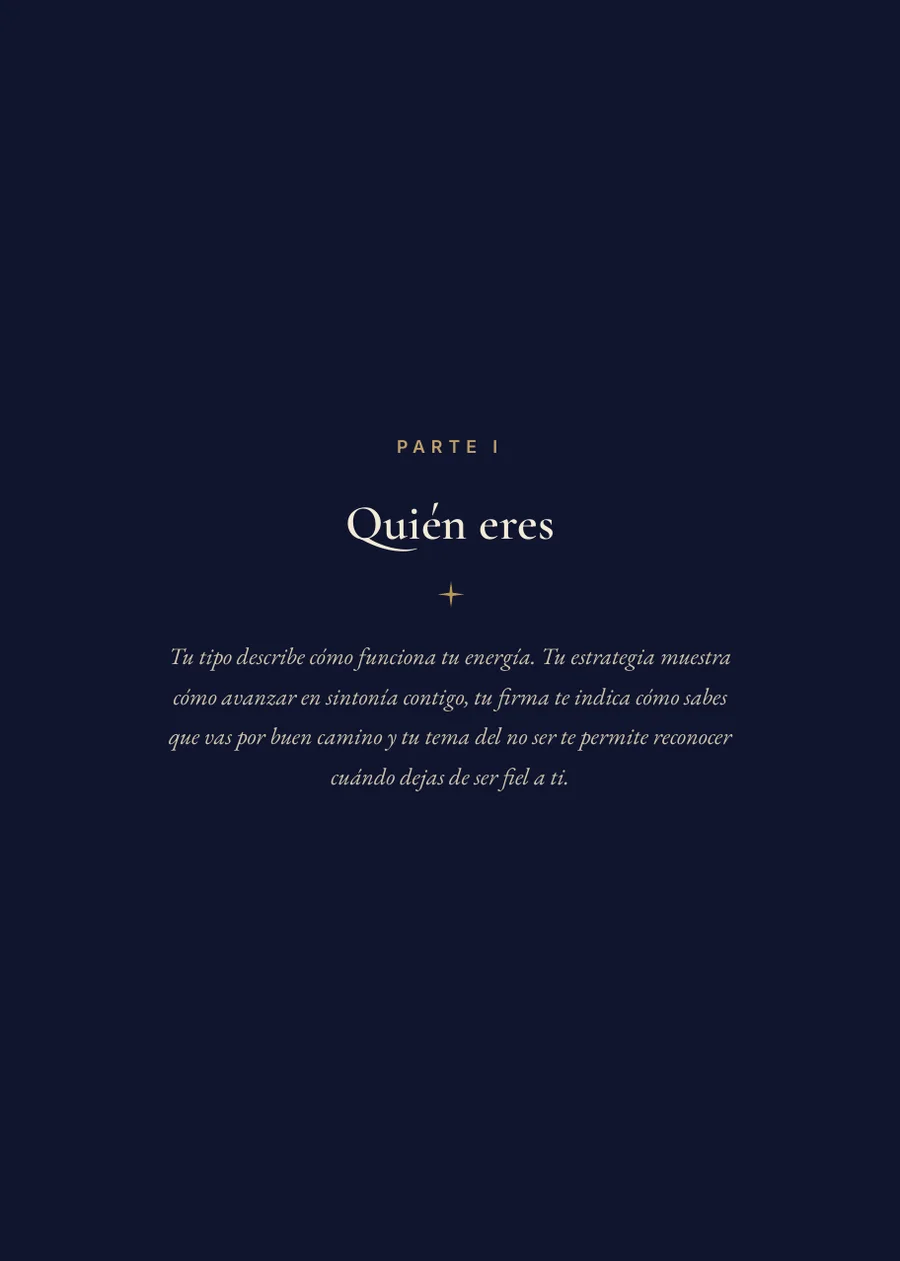 Libro de Human Design: página divisoria, parte I