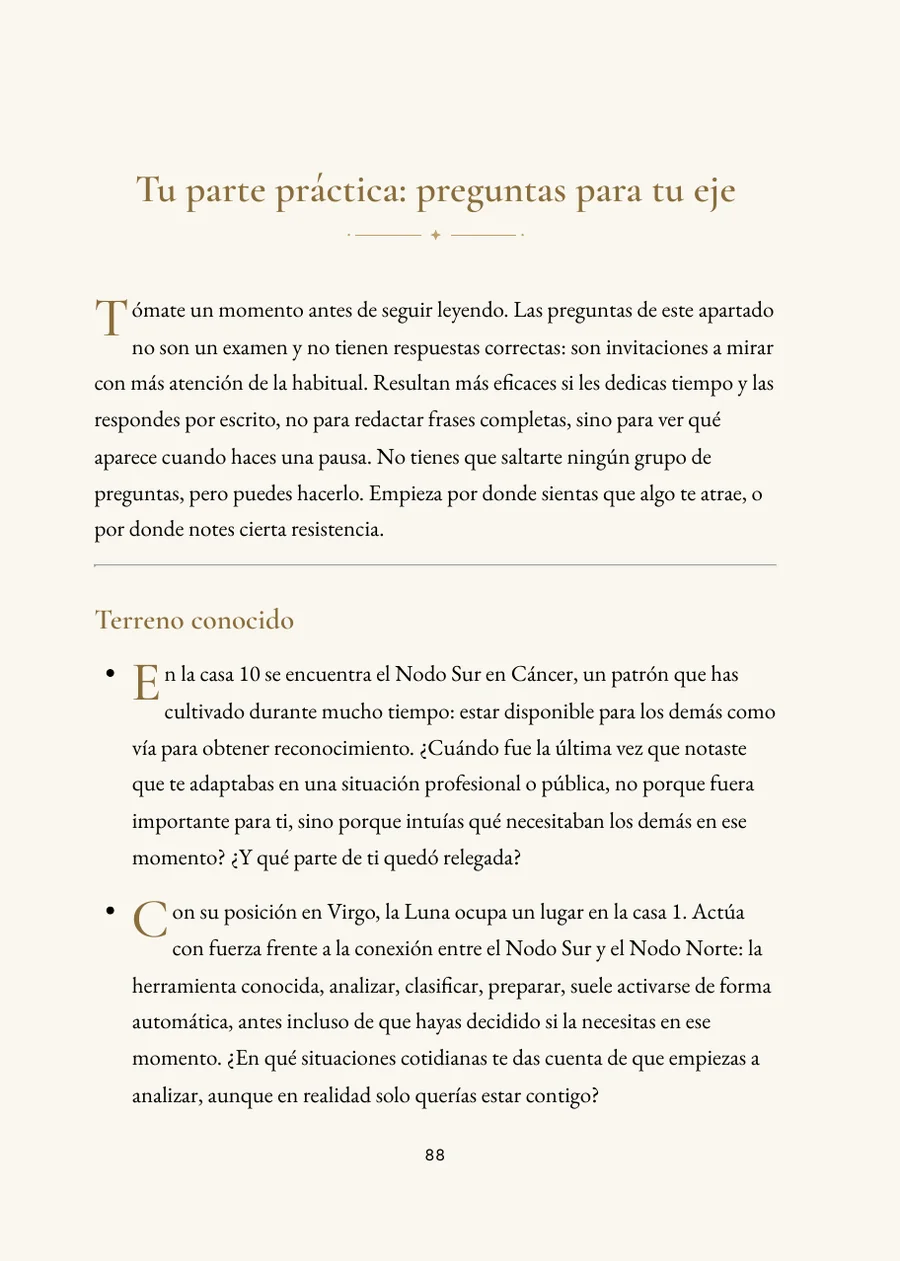 Libro de los Nodos Lunares: sección práctica con preguntas