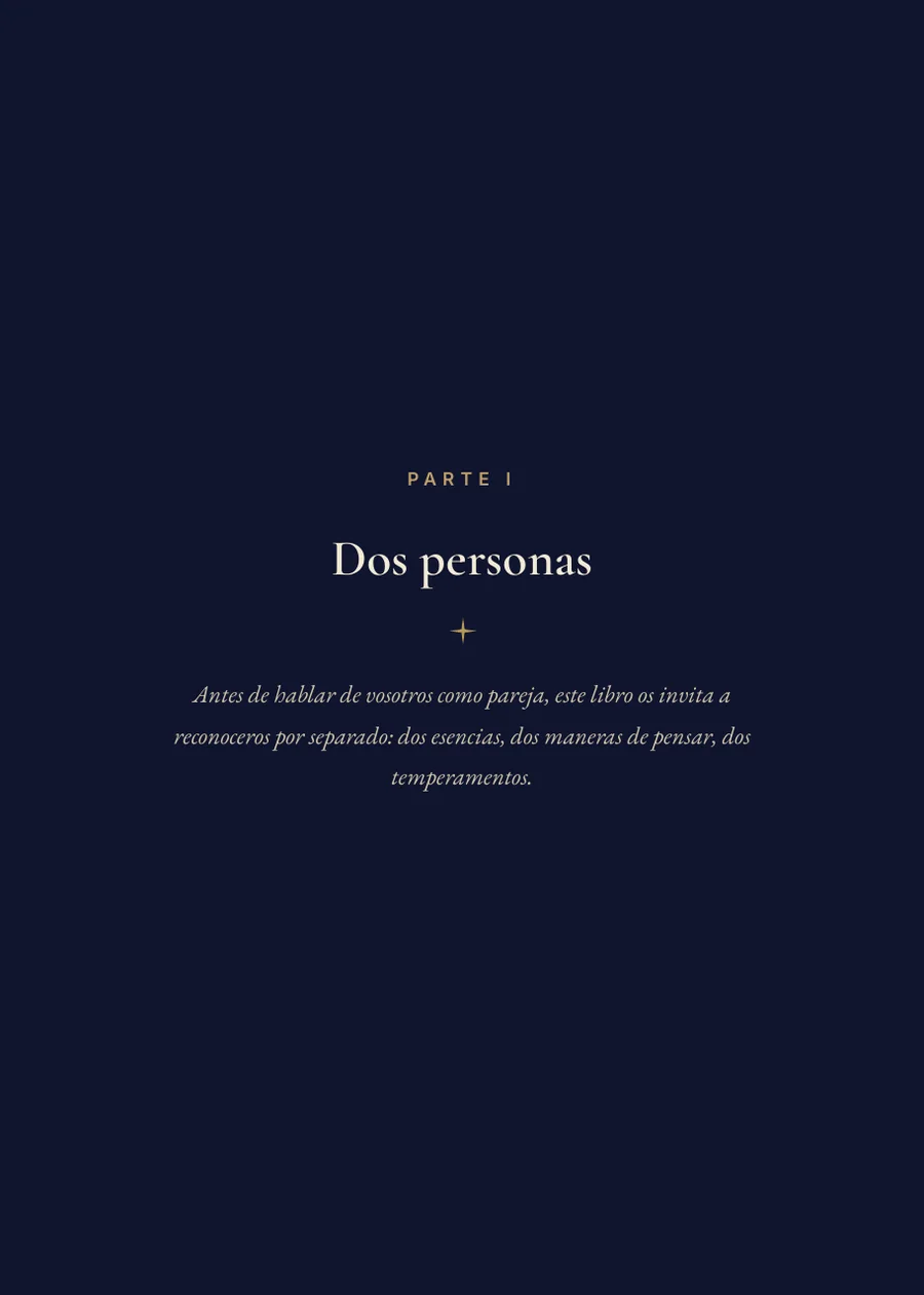 Libro de Horóscopo de Pareja: página de separación, parte I