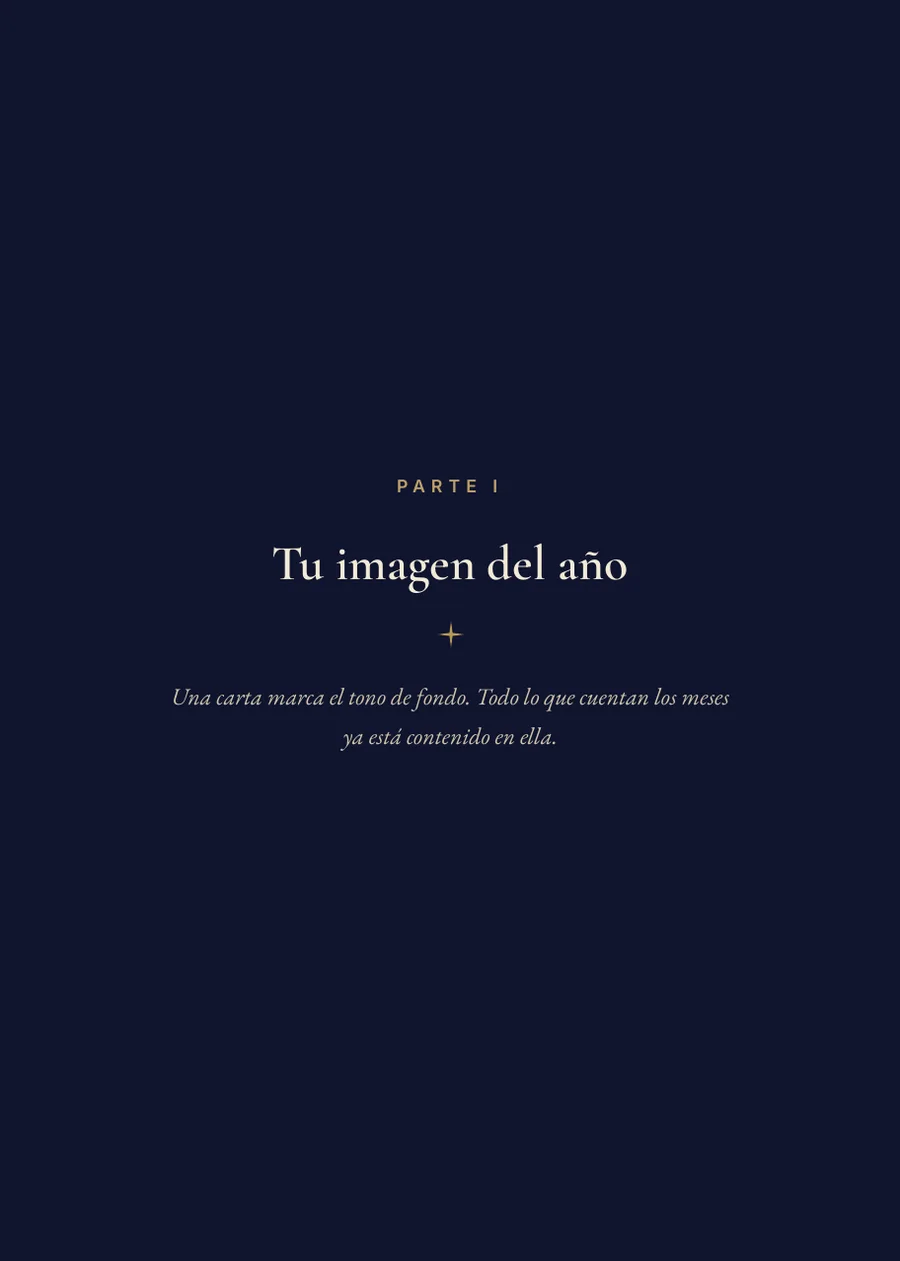 Libro del año de tarot, Página de separación, parte I