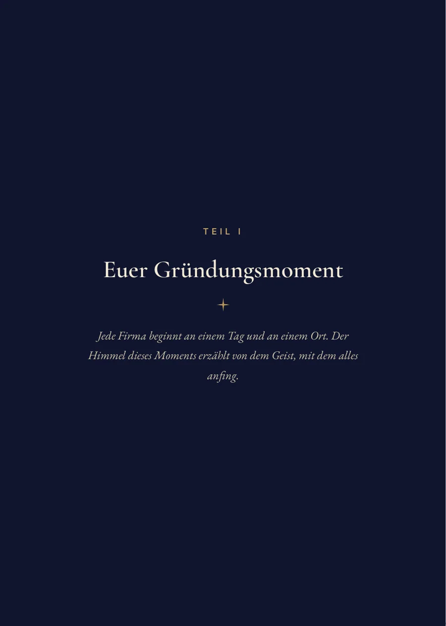 Firmenhoroskop – Trennseite Teil I