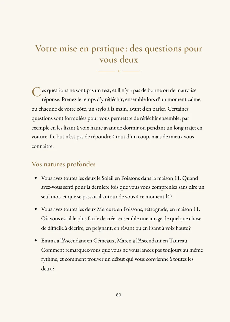 Livre de l’horoscope parent-enfant : partie pratique avec questions