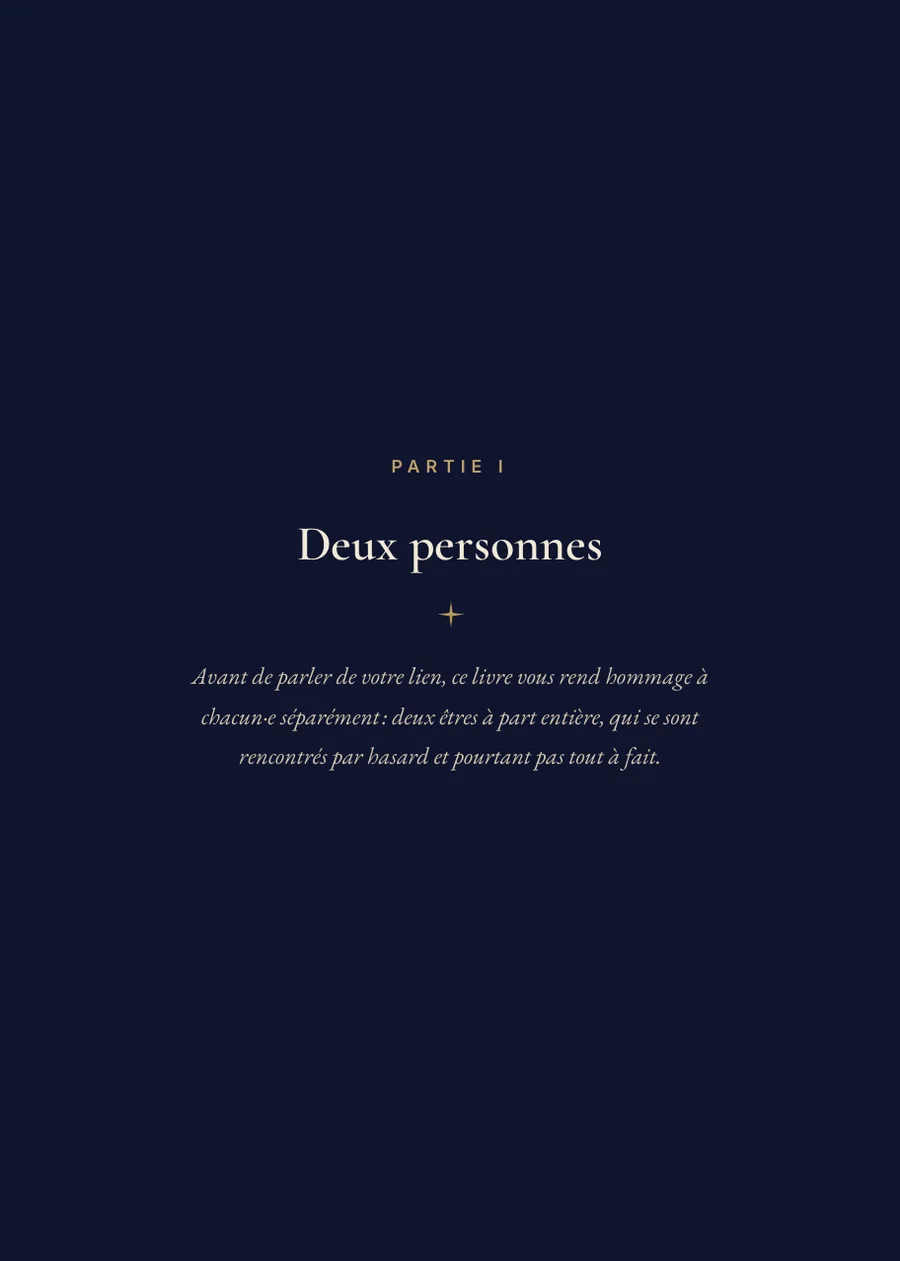 Livre de l’horoscope parent-enfant, page de séparation partie I