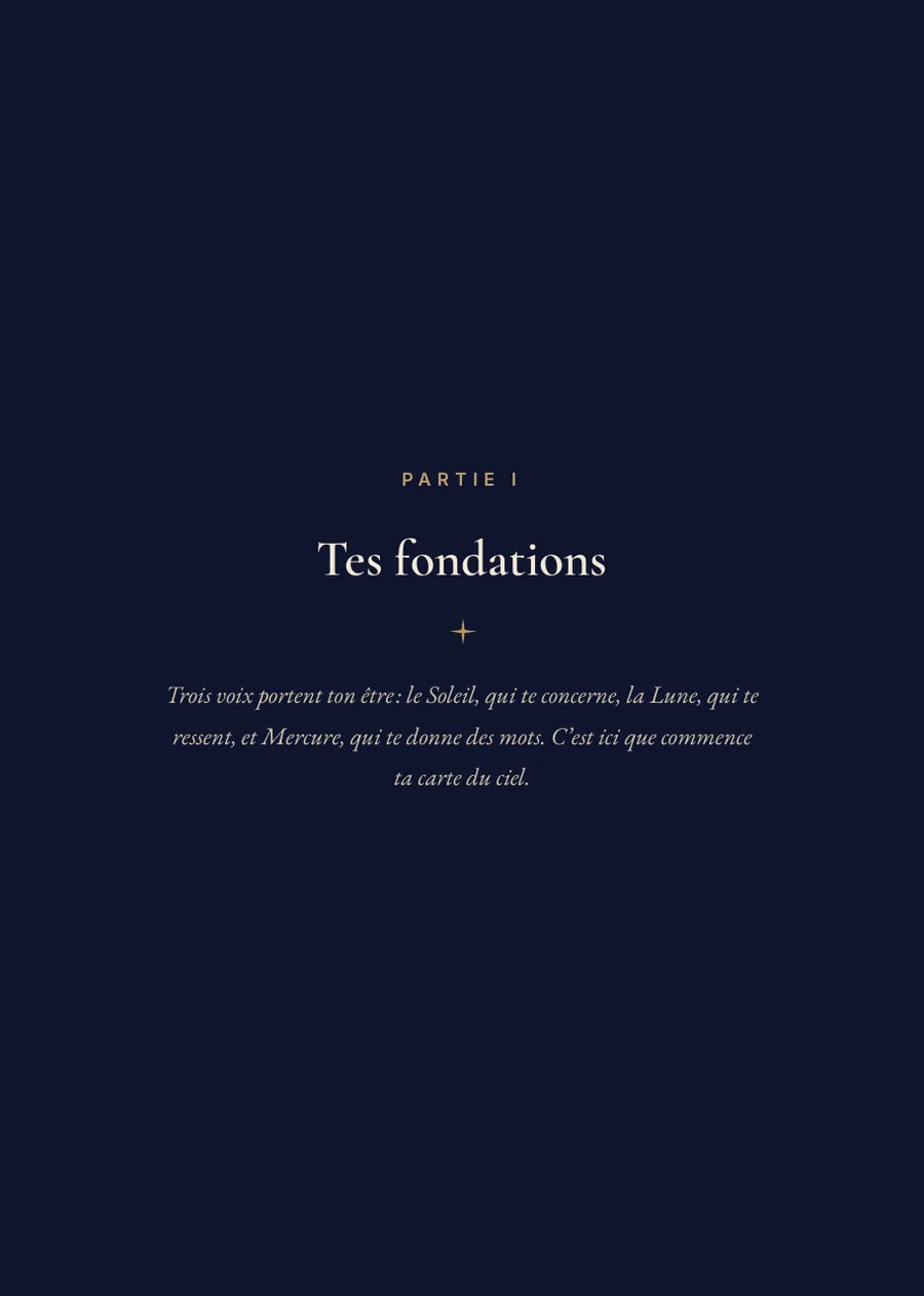 Livre du thème astral - page de séparation partie I