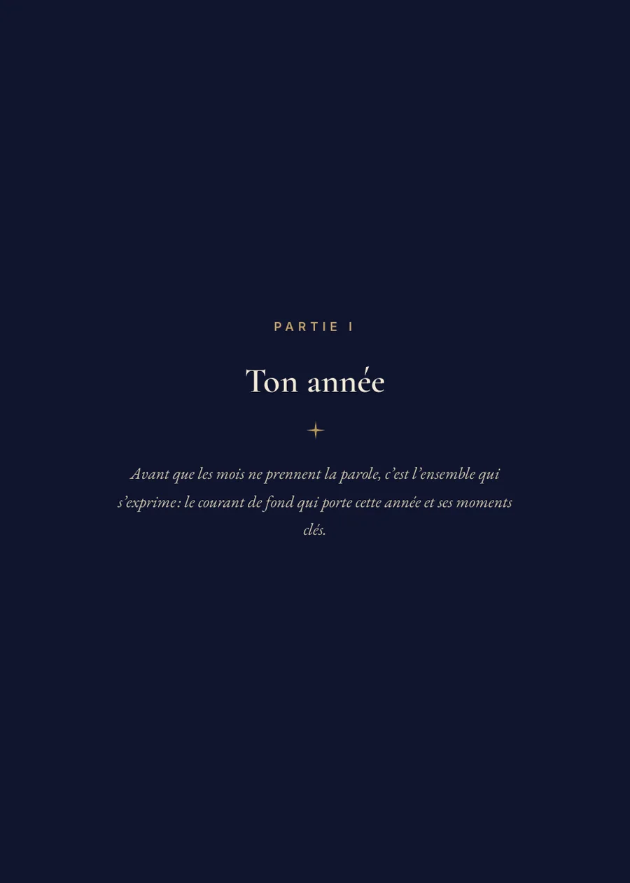 Horoscope annuel 2027 · Page de séparation partie I