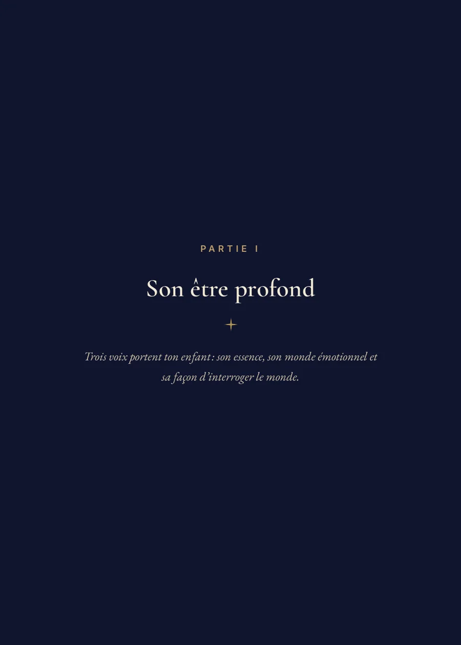 Livre du thème astral de l’enfant : page de séparation partie I