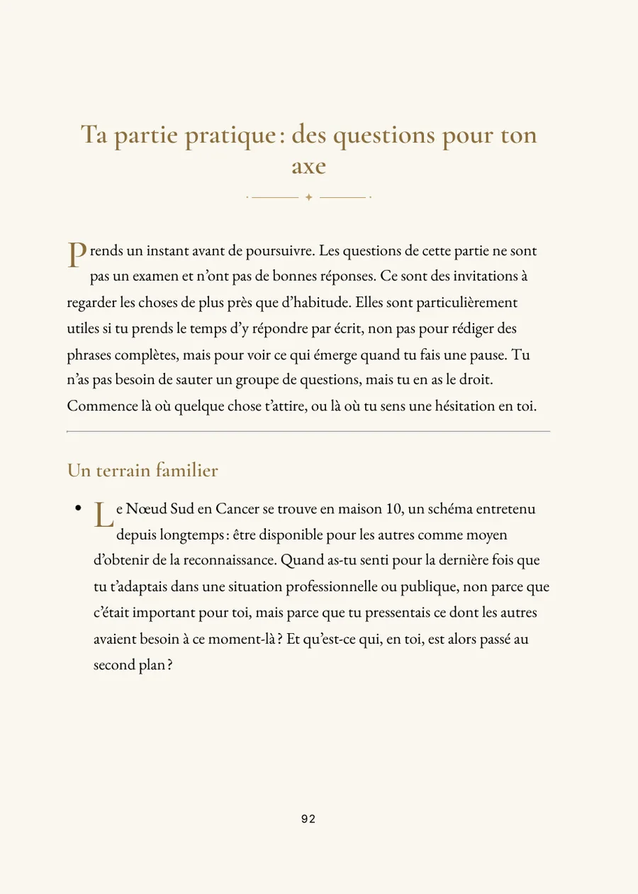 Livre des nœuds lunaires : partie pratique avec questions