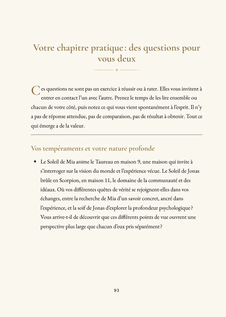 Livre de l’horoscope de couple : partie pratique avec questions