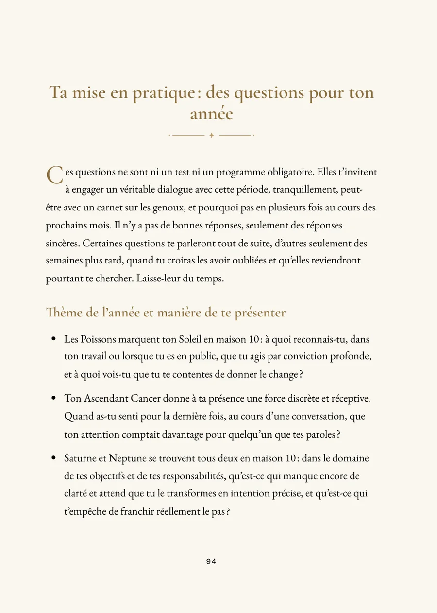 Livre du grand anniversaire : partie pratique avec questions