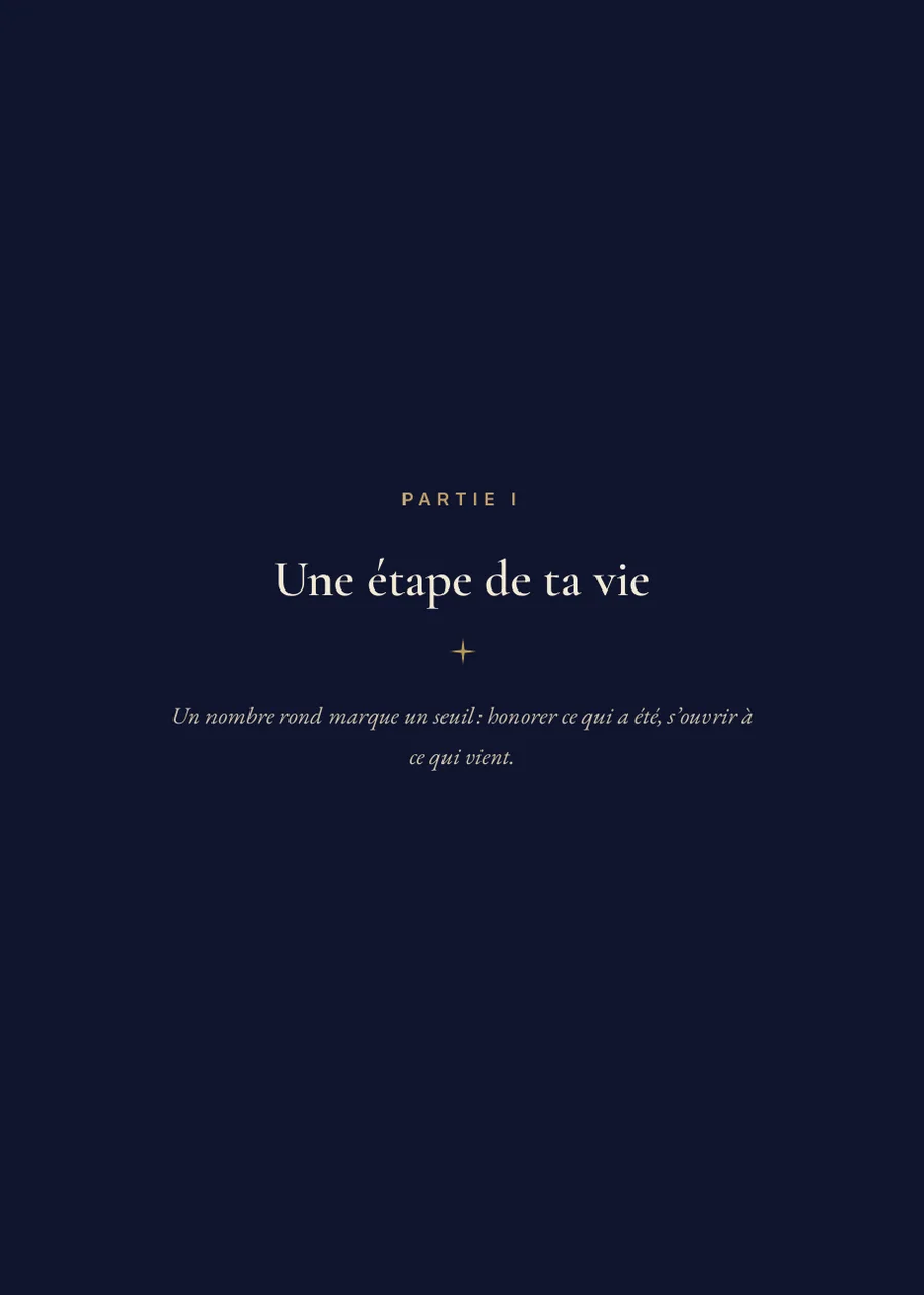 Livre du grand anniversaire, Page de séparation, partie I