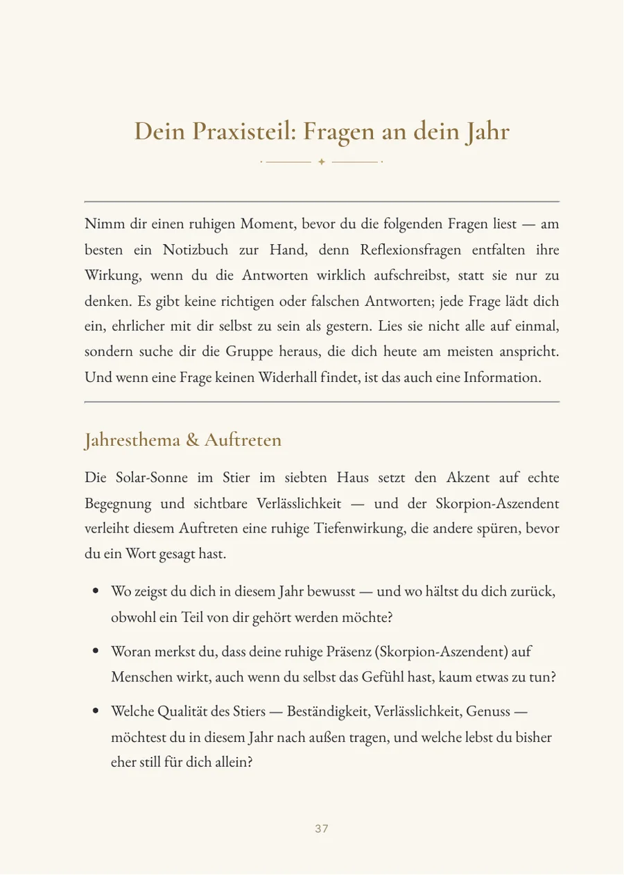 Geburtstags-Horoskop (Solar) – Praxisteil mit Fragen