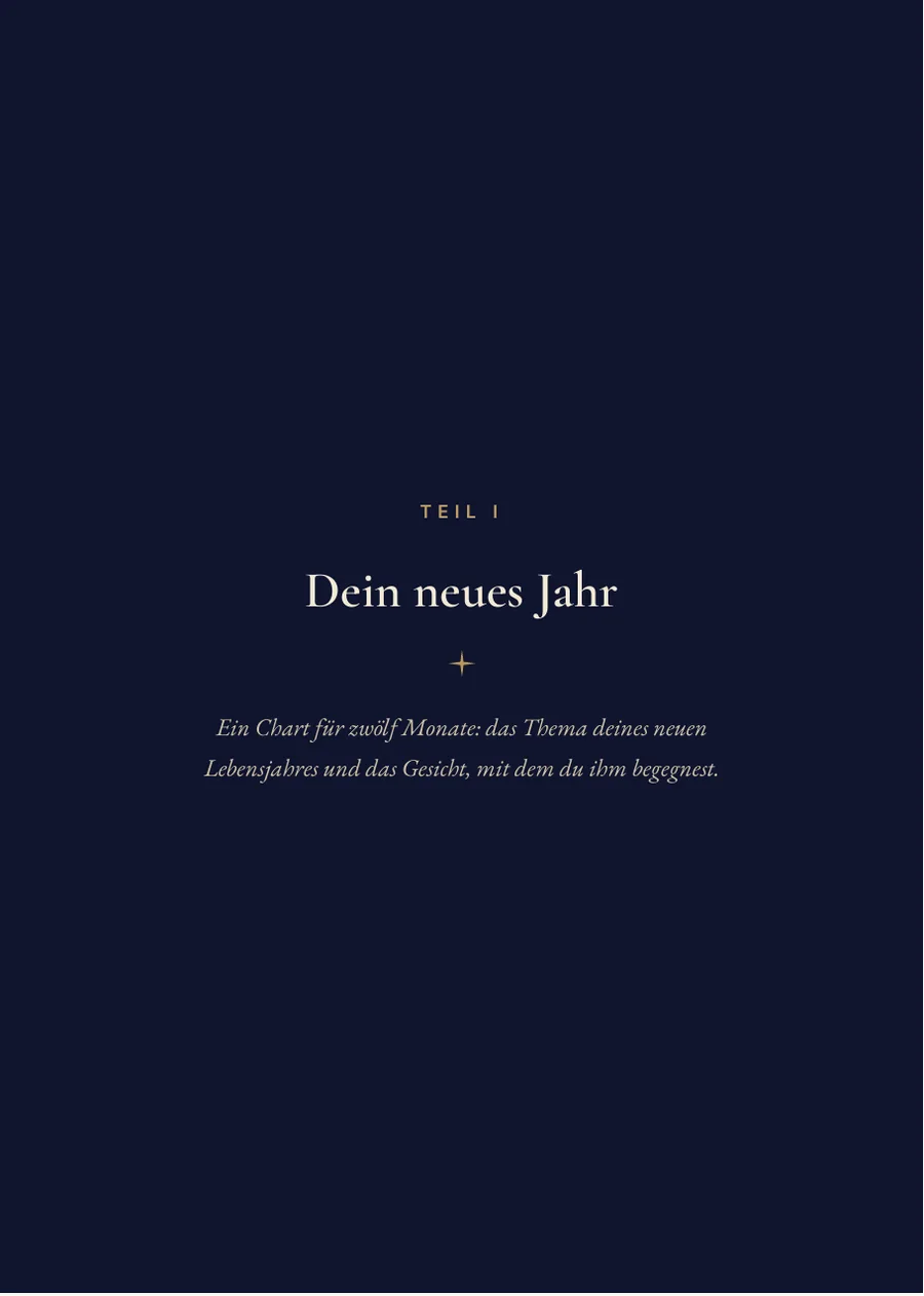 Geburtstags-Horoskop (Solar) – Trennseite Teil I