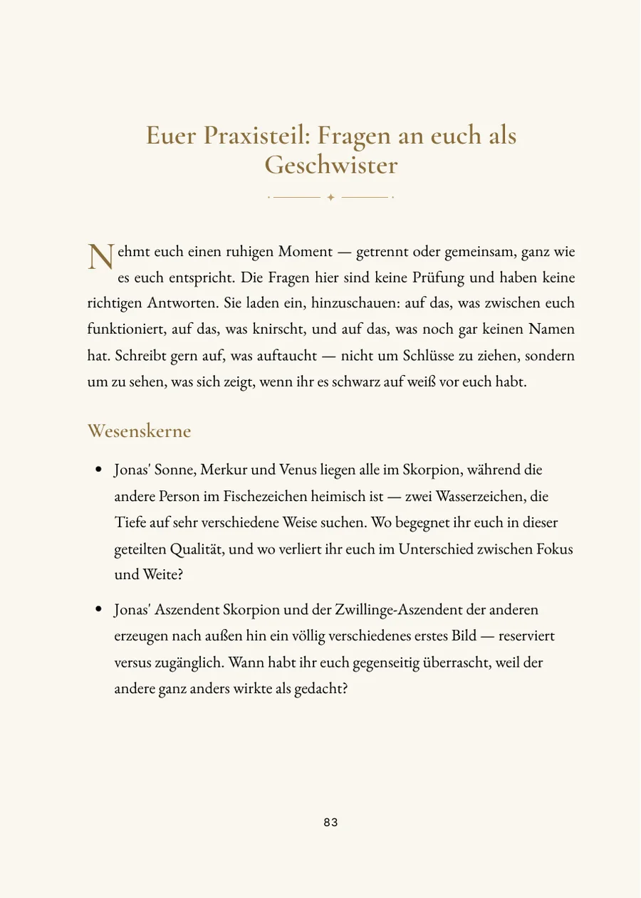Geschwisterhoroskop – Praxisteil mit Fragen