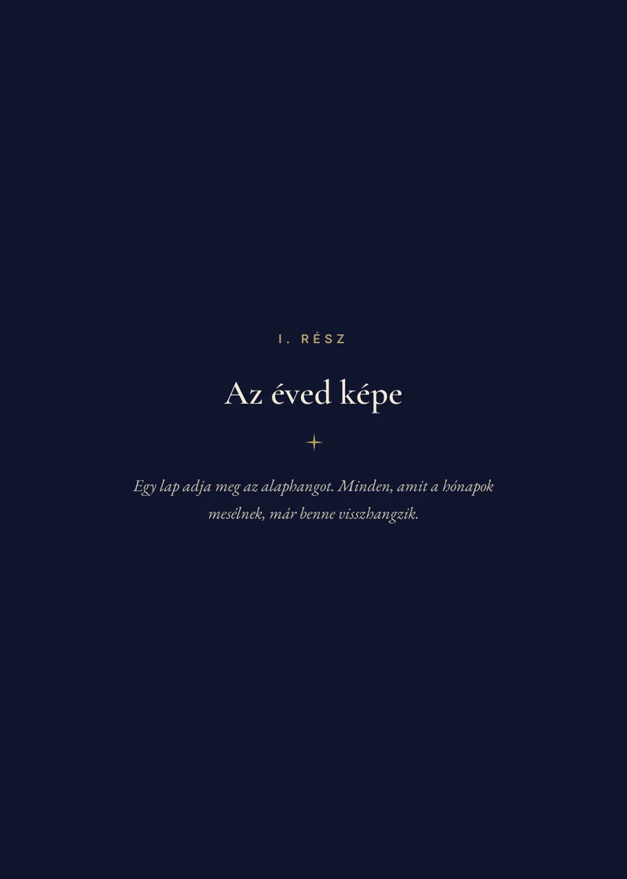 Tarot-év könyv, elválasztólap, I. rész