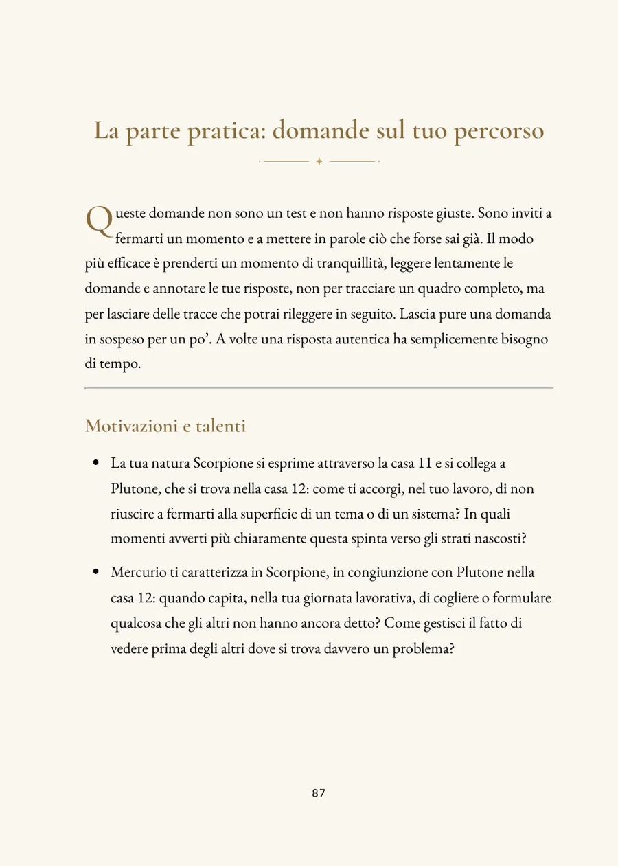 Libro dell'oroscopo del lavoro: parte pratica con domande