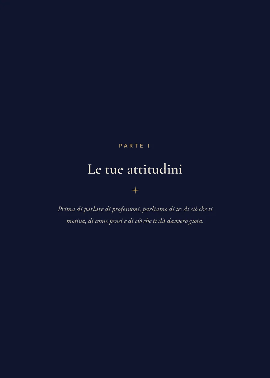 Libro dell'oroscopo del lavoro: Lavoro e talenti, pagina divisoria parte I