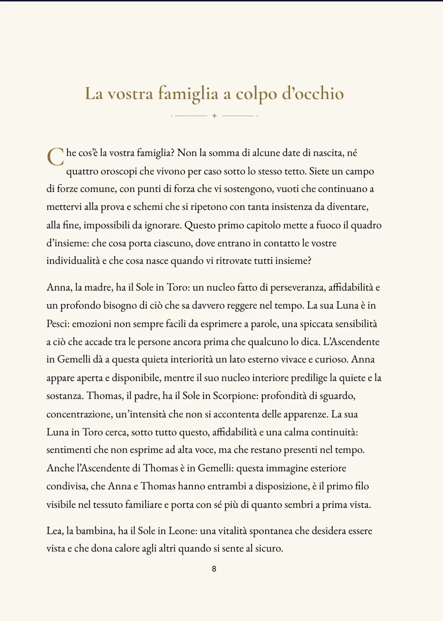 Libro dell'oroscopo di famiglia, Pagina del capitolo con testo originale