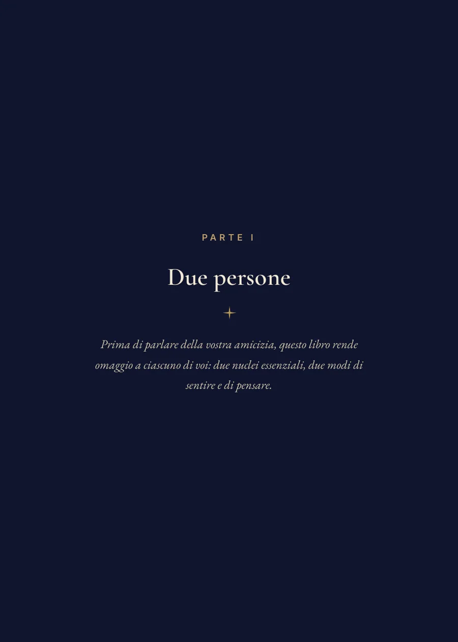 Libro dell'oroscopo dell'amicizia, pagina di separazione parte I