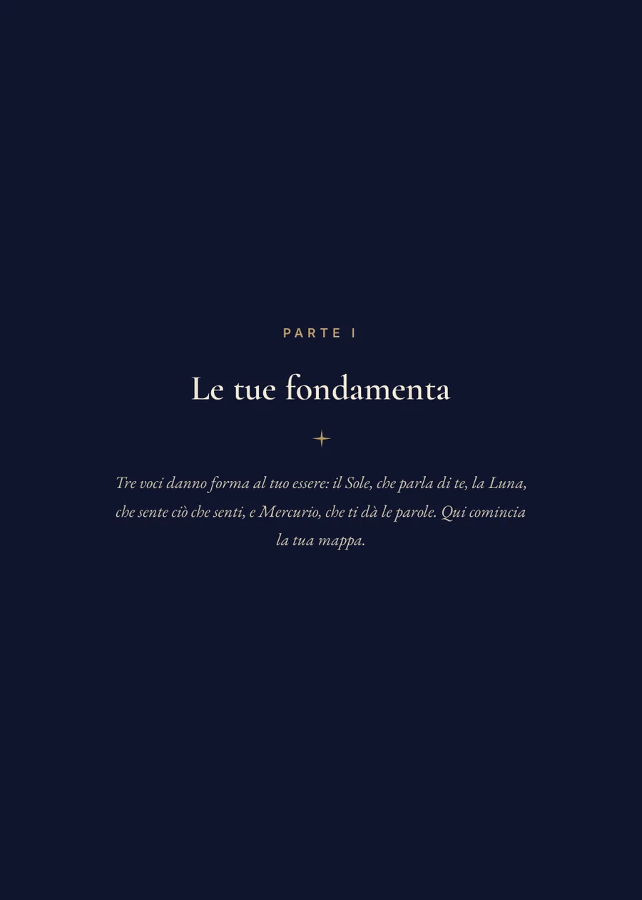 Libro del tema natale - pagina divisoria Parte I