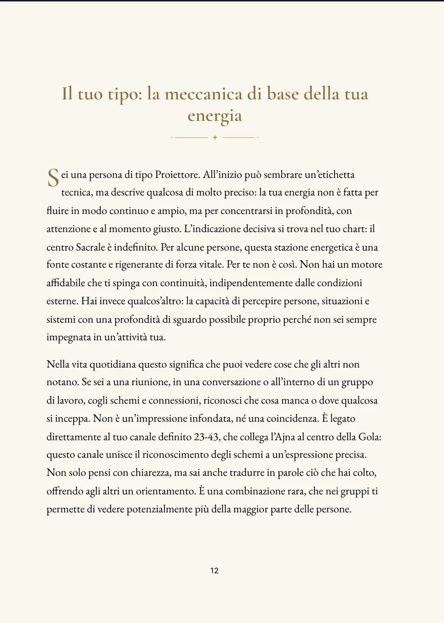 Human Design: pagina del capitolo con testo reale
