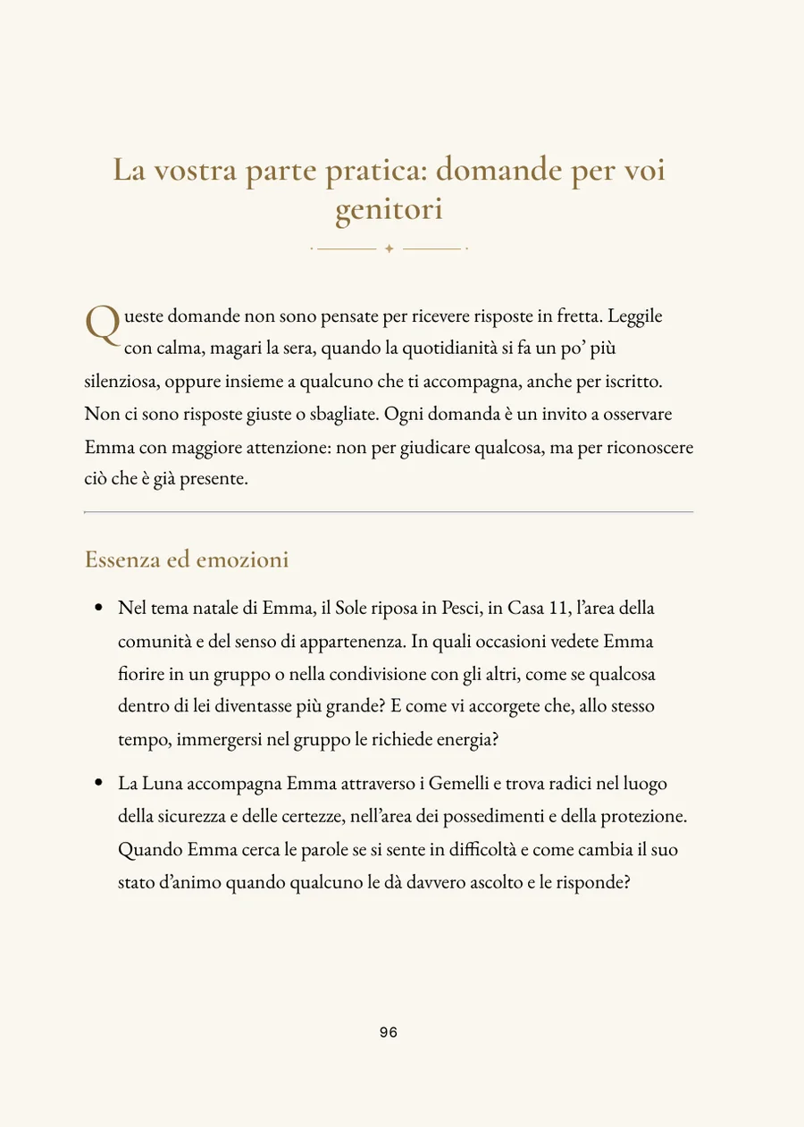 Libro del tema natale del bambino: parte pratica con domande