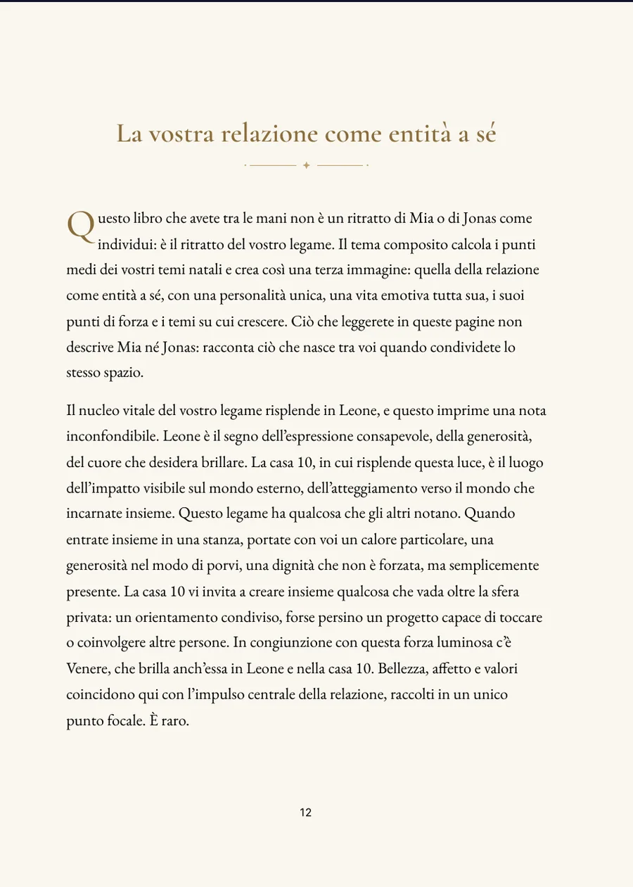Libro del tema composito: pagina di capitolo con testo reale