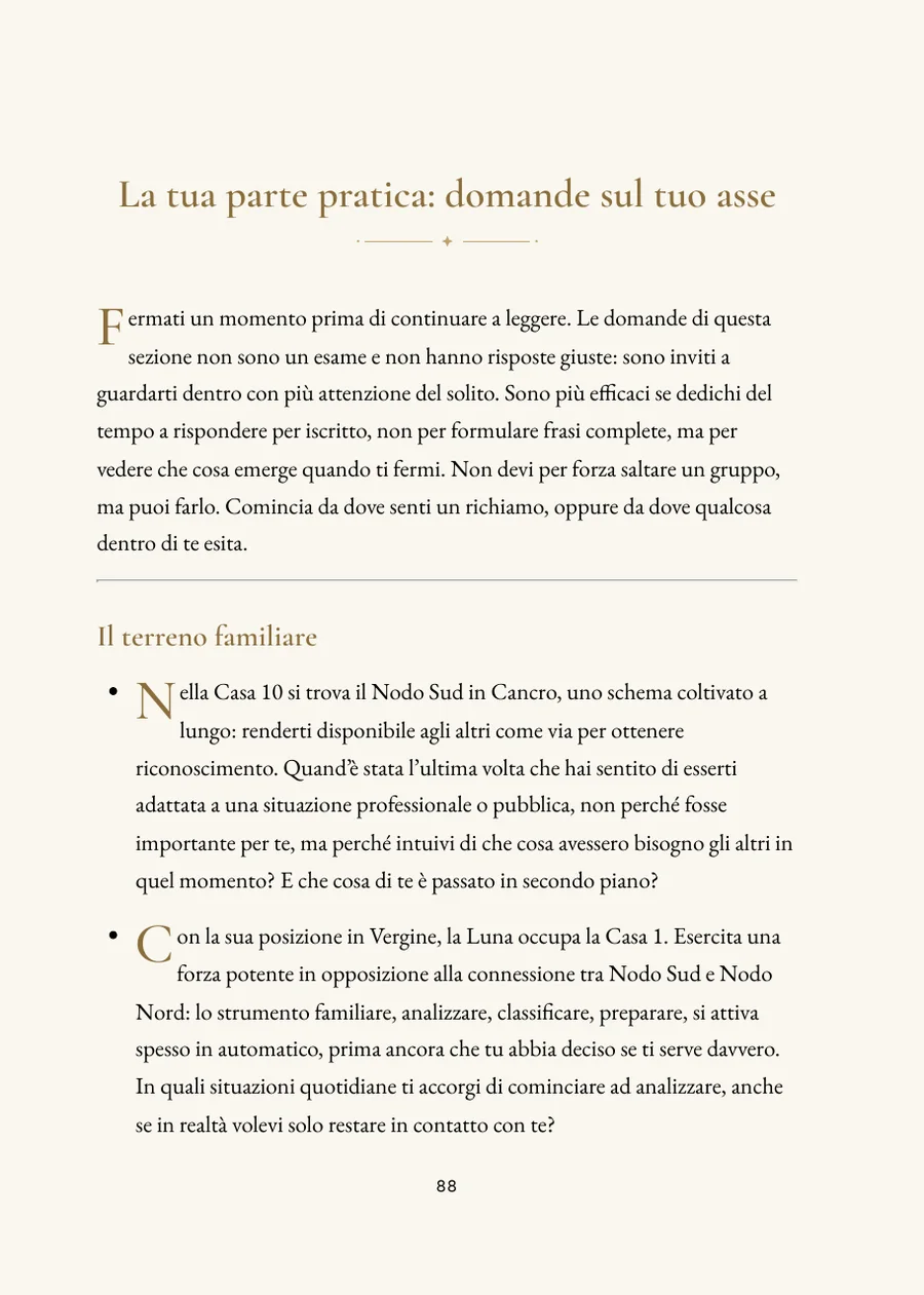 Libro dei nodi lunari: sezione pratica con domande