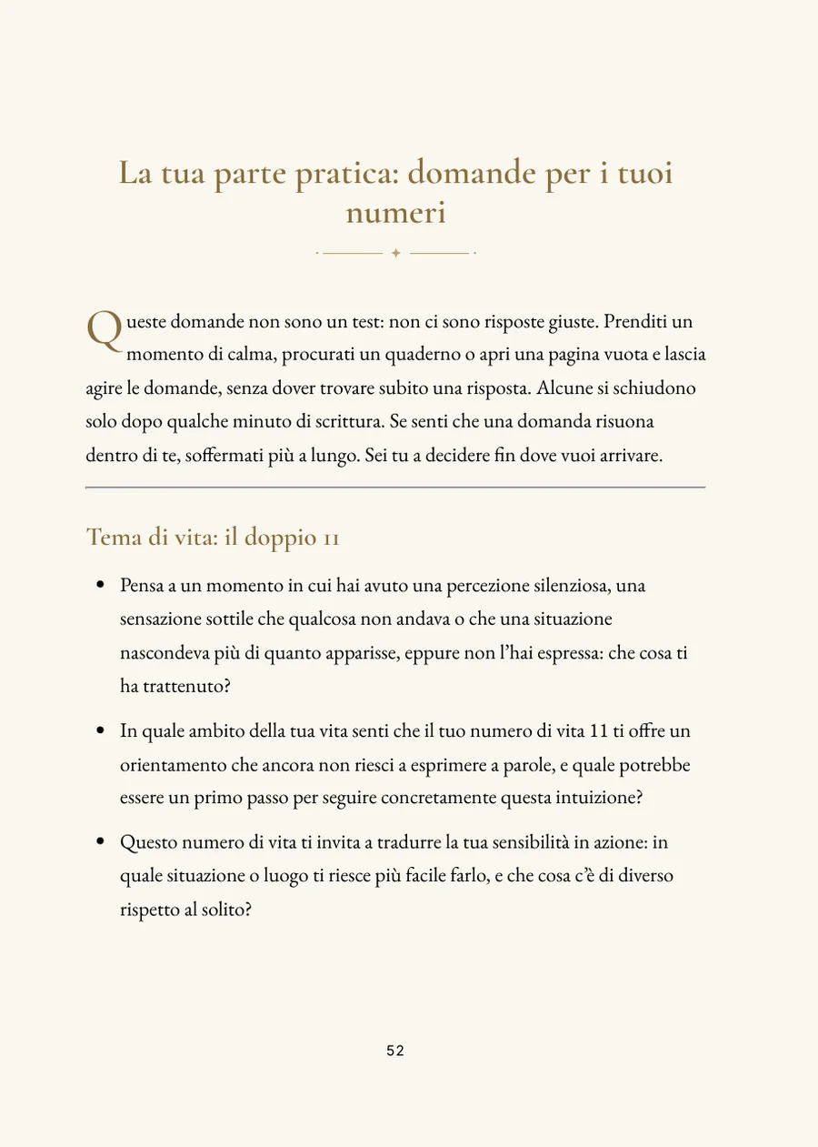 Libro di numerologia, Parte pratica con domande
