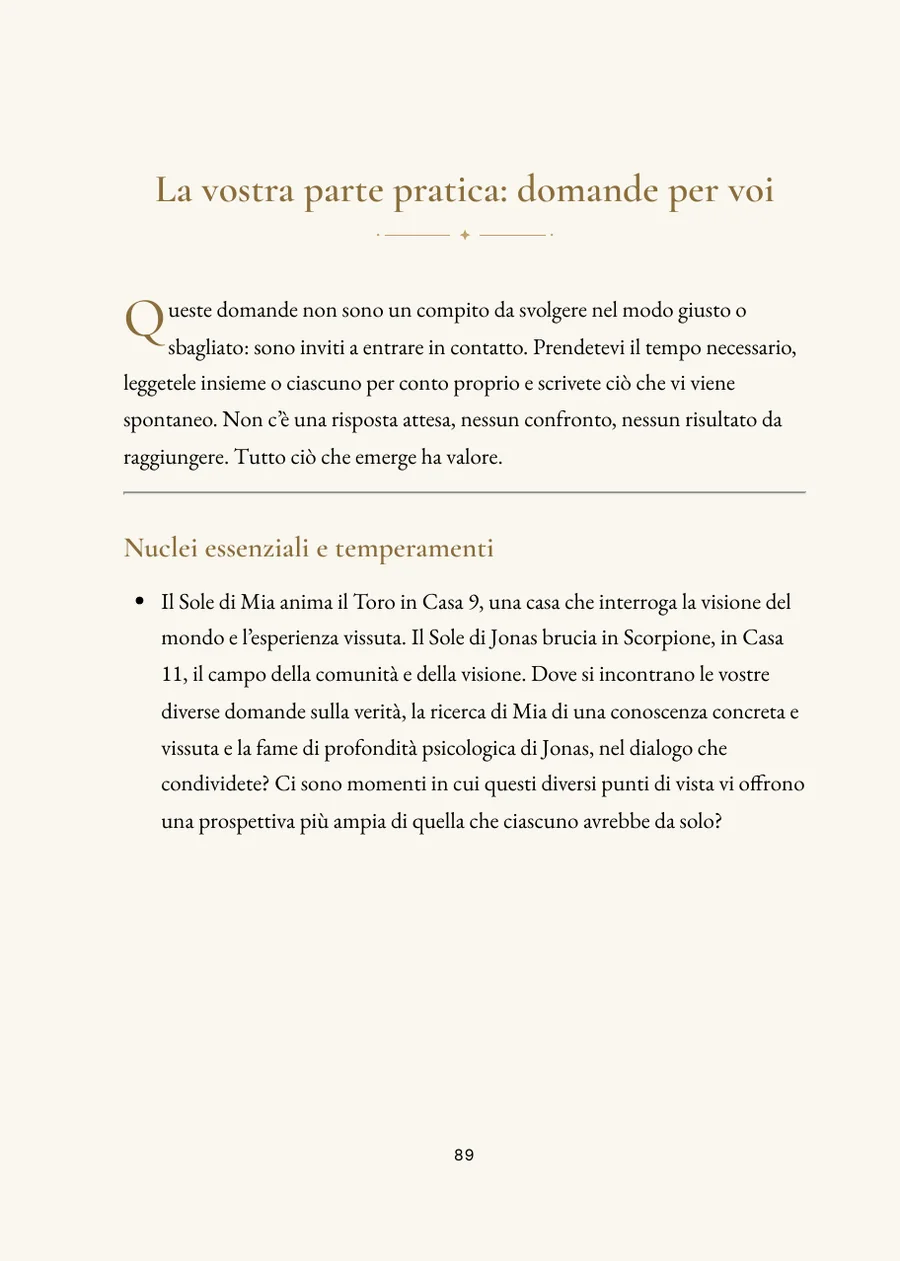 Libro dell'oroscopo di coppia: parte pratica con domande