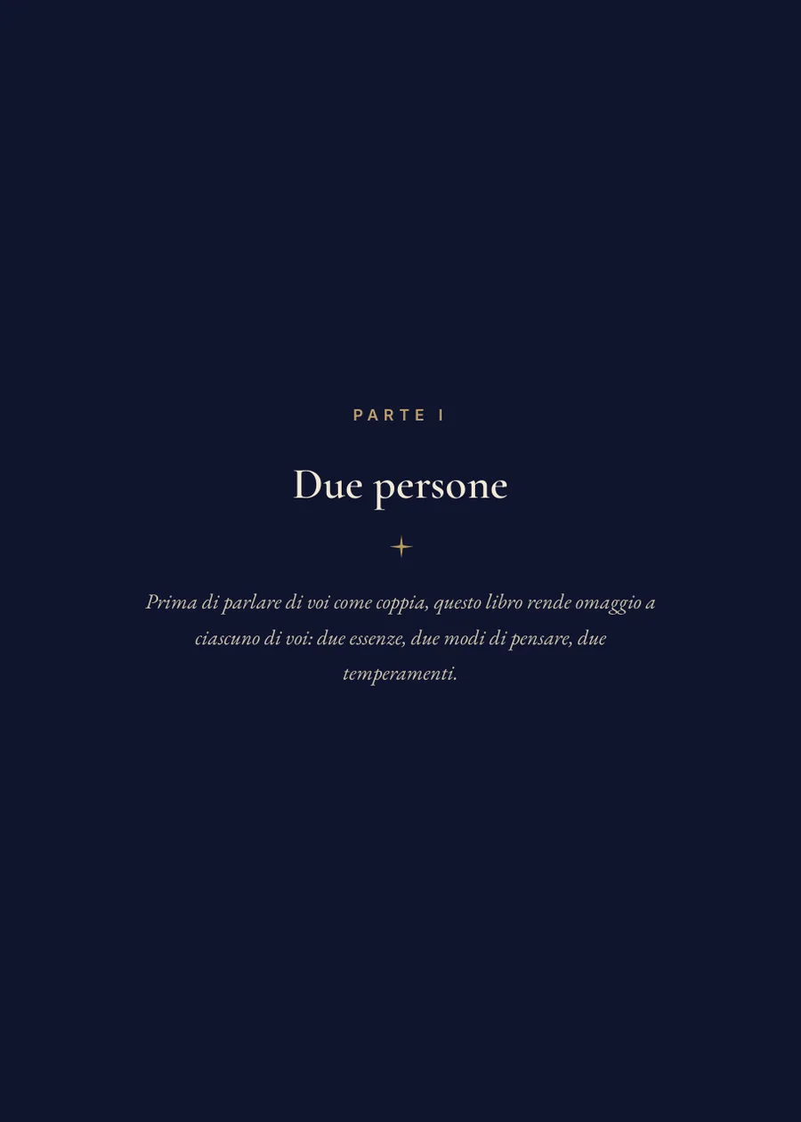 Libro dell'oroscopo di coppia, Pagina separatrice, parte I