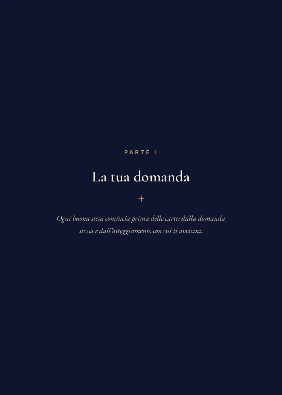 Libro della stesa di tarocchi, pagina di separazione parte I