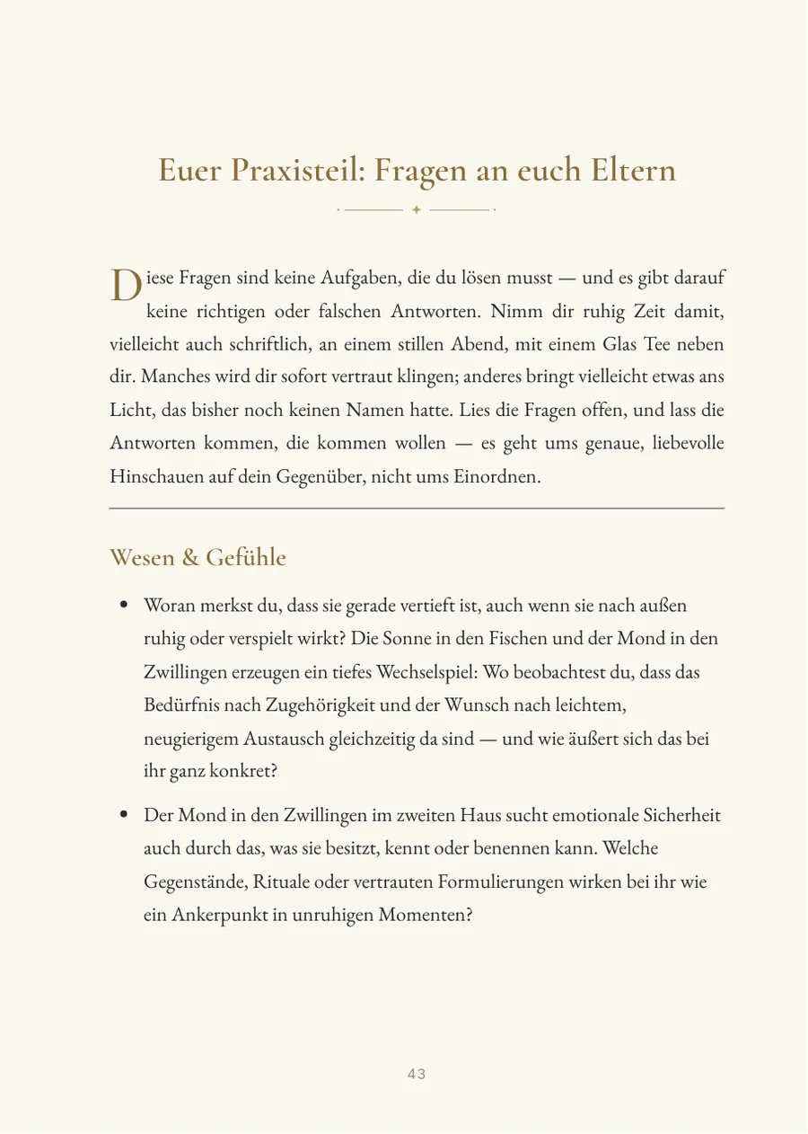 Kinderhoroskop – Praxisteil mit Fragen