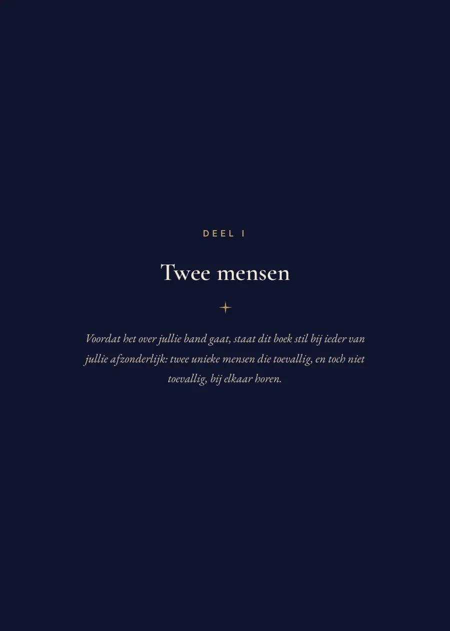 Ouder-kindhoroscoopboek, scheidingspagina deel I