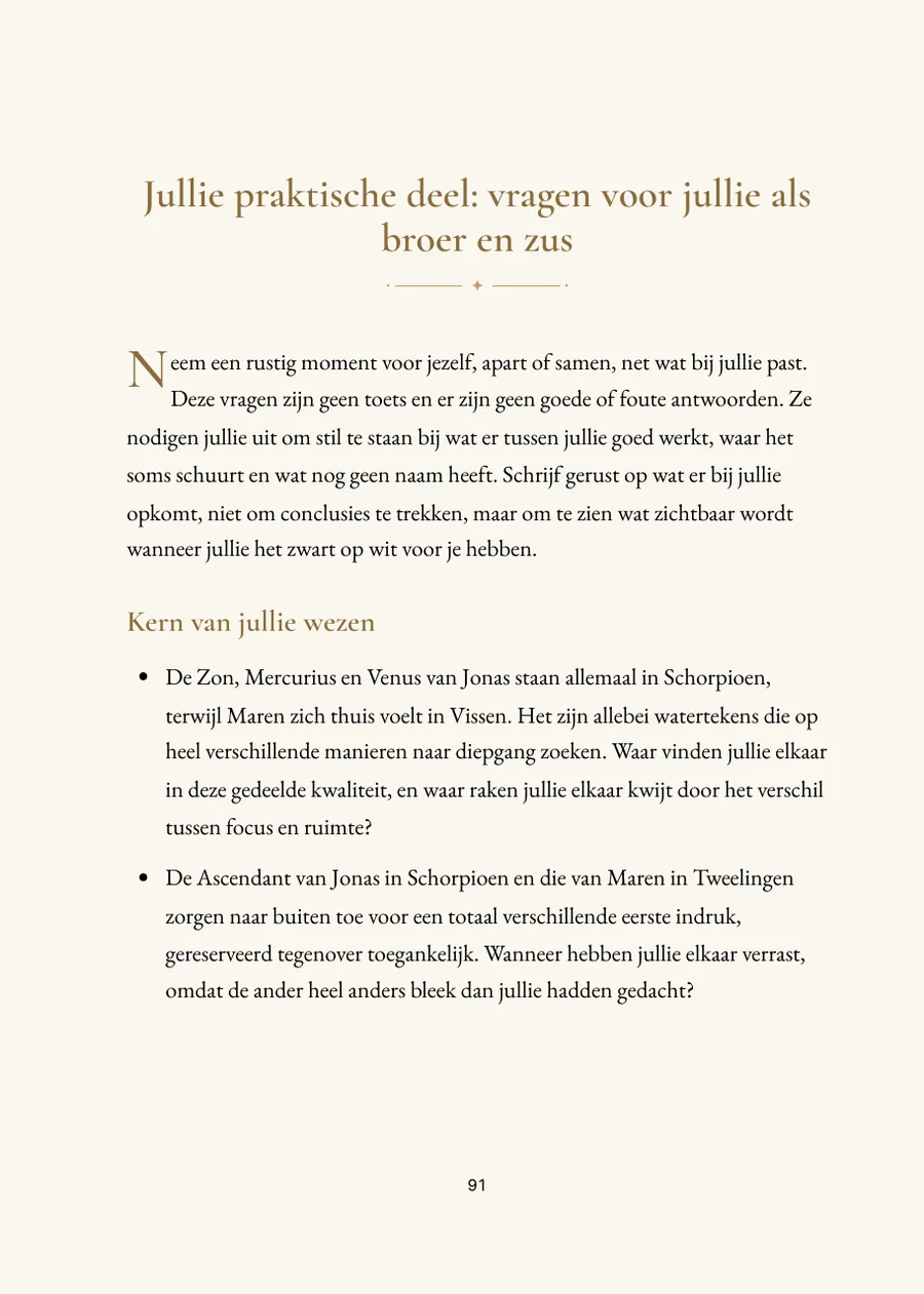 Horoscoopboek voor broers en zussen: praktisch deel met vragen