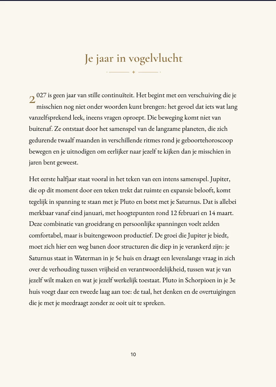 Jaarhoroscoop 2027 - hoofdstukpagina met echte tekst