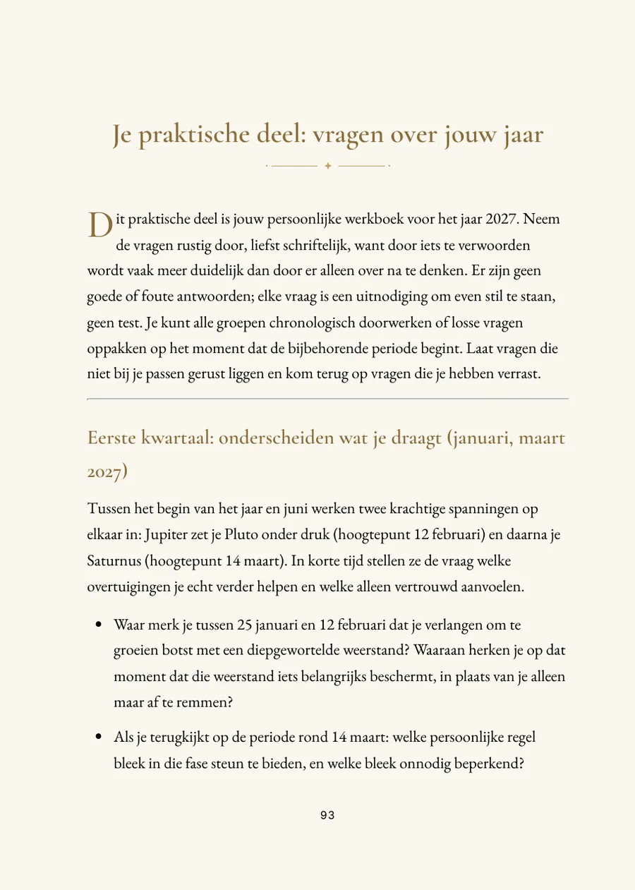 Jaarhoroscoop: praktijkdeel met vragen