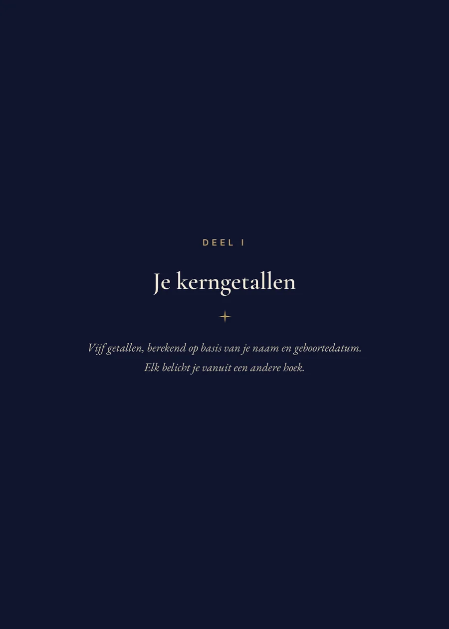 Numerologieboek, scheidingspagina deel I