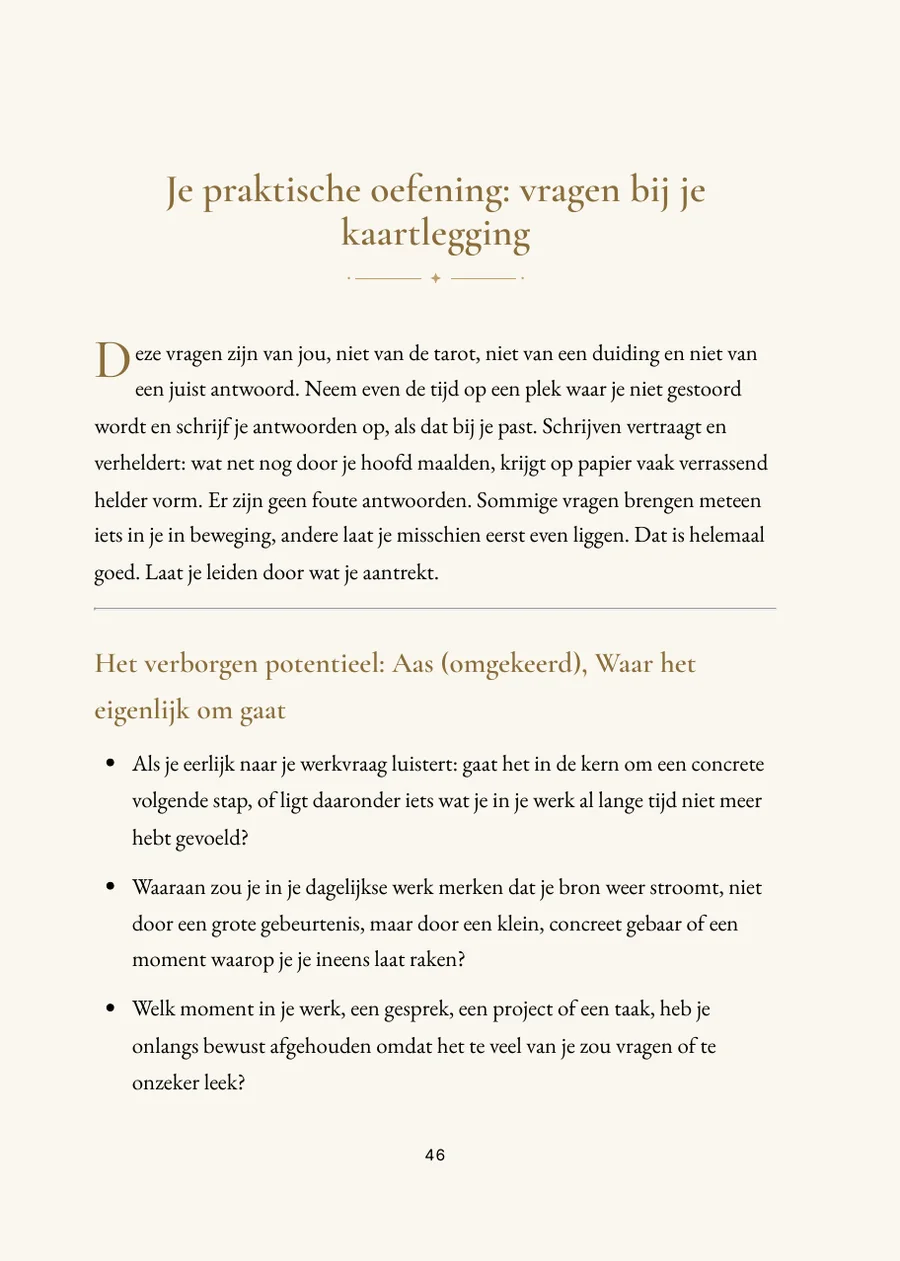Tarotleggingboek: praktijkdeel met vragen