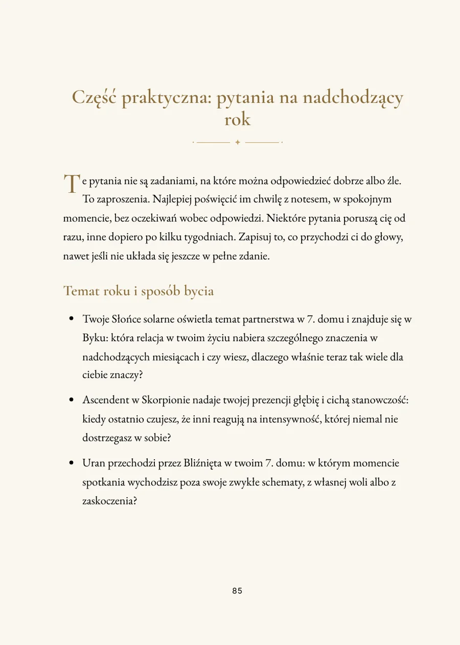 Horoskop urodzinowy (solarny): część praktyczna z pytaniami