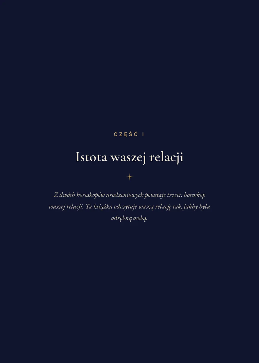 Księga horoskopu kompozytowego, strona działowa, część I