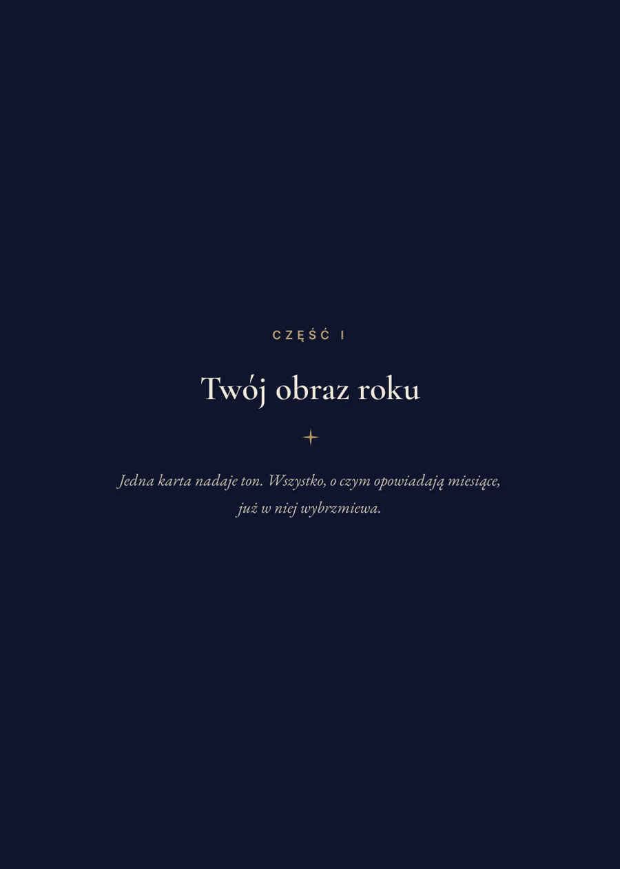 Książka tarotowego roku, strona rozdzielająca, część I