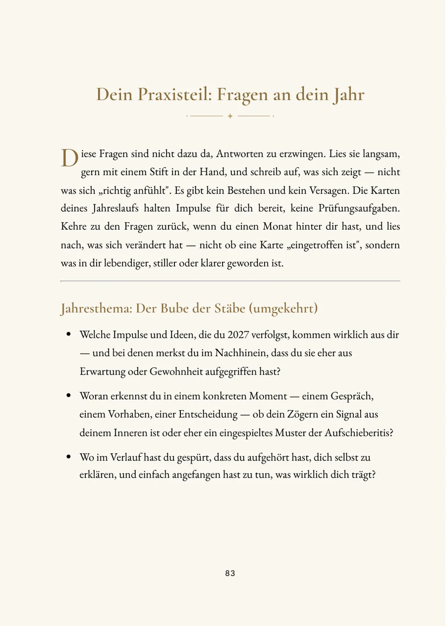 Tarot-Jahreslegung – Praxisteil mit Fragen